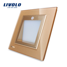 A venda quente de Livolo colore o painel de vidro de China o olhar esperto VL-W291JD-13
